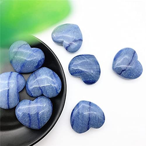 Binnanfang AC216 2 חתיכות כחול טבעי צורת לב צורת לב אבני צ'אקרה מגולפת רייקי ריפוי ריפוי אבנים טבעיות ומינרלים קריסטלים