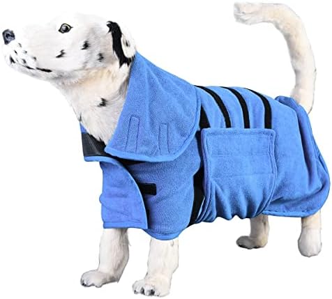 כלב מגבת חלוק, סופר סופג מיקרופייבר חלוק רחצה, כלב ייבוש גלימות עבור בינוני קטן לחיות מחמד, גור חלוקי לאחר אמבטיה לשחות, שמיים