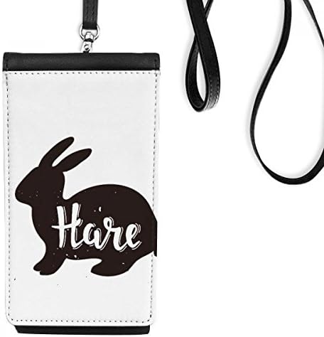 ארנבת ארנק טלפון חיה בשחור לבן ארנק תלייה כיס נייד כיס שחור