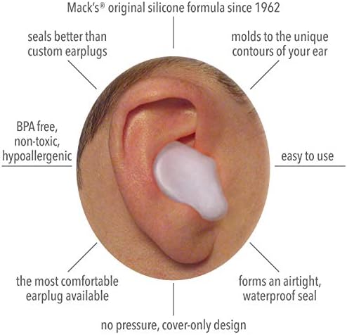 הכרית של מאק אטמי אוזניים סיליקון רכים, 18 זוגות - תקעי אוזניים מרק סיליקון מקוריים הניתנים לעיצוב לשינה, נחירות,