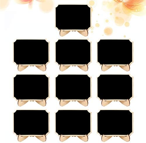10 יחידות מיני לוחות וגיר עץ מיני שלטי לוח עם כני ציור עץ לוח עבור מספרי שולחן מזון סימני חתונה סימני הודעה לוח מקום כרטיסי
