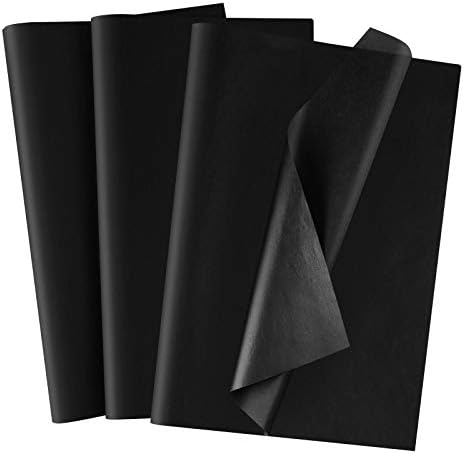 מיאהרט 50 גיליונות נייר טישו שחור 20 על 14 אינץ ' נייר עטיפת מתנה בתפזורת נייר עטיפת מתנת רקמות אמנות נייר