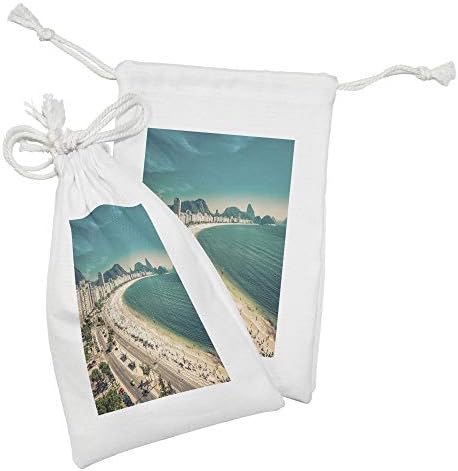 ערכת כיס בדים של חוף וינטג 'של אמבסון סט של 2, חוף קופקאבנה איפנמה סוכר הר כיכר בריו בחופי העולם המפורסם, שקית משיכה