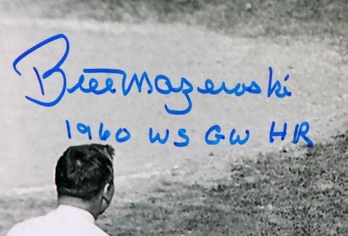 ביל מזרוסקי חתם על 16x20 1960 GW WS חגיגת ריצה ביתית Photo -JSA W *כחול - תמונות MLB עם חתימה