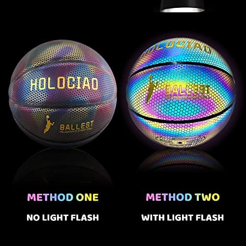 הולוציאו הולוגרפית כדורסל, זוהר זוהר כדורסל, זוהר רעיוני בהיר-זוהר חומר עבור אור עד מצלמה יריות, כדורסל מתנות עבור בני