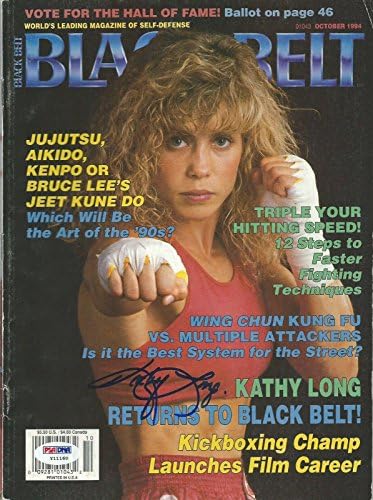 קתי לונג חתמה באוקטובר 1994 על חתימה של מגזין חגורה שחורה 1