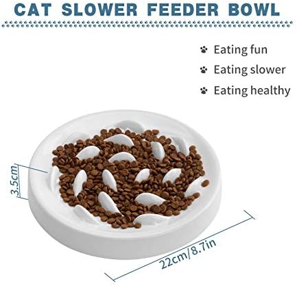 איטי מזין חתול קערת כדי להאט אכילת אימון, אנטי חנק בליעה להתפיח עיכול השמנת יתר כלב חתול מזון קערה, שאינו