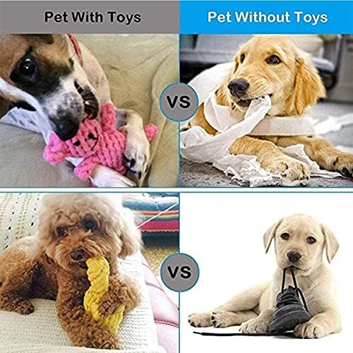 ZCX מתנות לכלבים אימוני לעיסה 3 צעצועי חבל כלבים חבילה, צעצועי גור לחיות מחמד לכלבים בקיעת שיניים חבל חבל כדור אילוף
