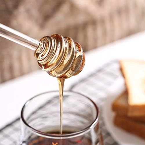 דבש זכוכית דבש מצקת מקלות, דבש וסירופ מצקת מקל, 6 סנטימטרים דבש כפית מטבלים עבור דבש צנצנת לוותר טפטוף דבש ברור מקלות