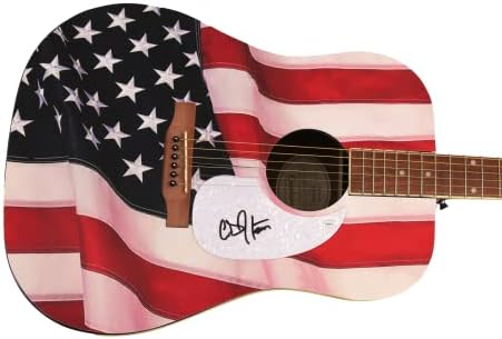 קודי ג 'ונסון חתם על חתימה בגודל מלא יחיד במינו מותאם אישית 1/1 דגל אמריקאי גיבסון אפיפון גיטרה אקוסטית ב/ ג' יימס