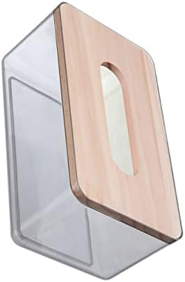 Bestonzon 1 pc קופסת נייר עם מכסה מעץ תפאורה לחדר אוכל לשולחן מיכלי אחסון לעיצוב נורדי למגירות מפית מפית נייר