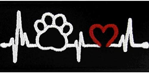 כלב מחמד כפה עם לב רל שירות כלב תיקון רקום אפוד / רתמות תג אטב וו & מגבר; לולאה סמל