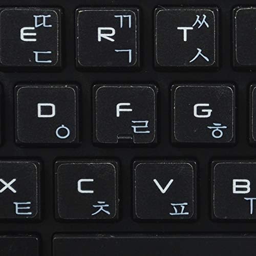 תוויות דביקות קוריאניות למקלדת עם כיתוב לבן על רקע שקוף לשולחן העבודה, המחשב הנייד והמחברת תואמות לאפל