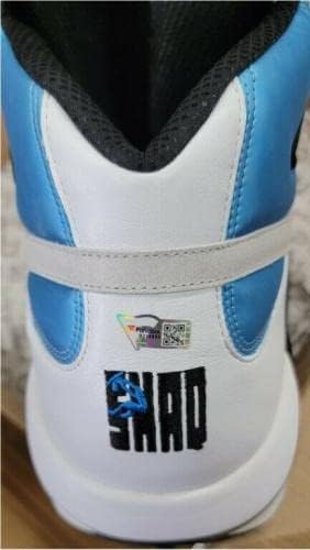 Shaquille O'Neal חתום נעל עם חתימה לבנה/כחול שאק אטאק גודל המשאבה 22 - נעלי ספורט NBA עם חתימה
