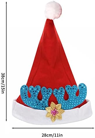 למבוגרים בד חג המולד זהב נצנצים כחול חג המולד דקורטיבי כובע שנות ה -90 מסיבת קישוטים למבוגרים