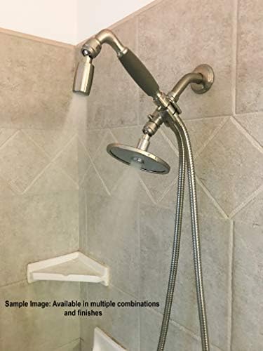 משולבת ראש המקלחת המתכתית של סיירה גבוהה עם כף יד. משולבת ראש מקלחת 3 דרך כוללת את ראש המקלחת של השתקפויות והמקלחת הפופולרית