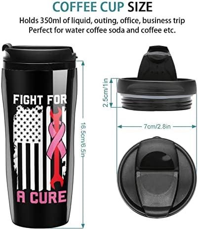 להילחם על מכונאי ריפוי ארהב דגל סרטן שד ספל קפה מבודד בקבוק מים כוס קפה כוס ספל נסיעות עם מכסה 350 מל