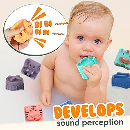 חסימות תינוק רכות 6 עד 12 חודשים ומעלה, צעצועים לחוש ערימת תינוקות צעצועים אמבטיה צעצועים, כוס ערימת תינוקות, אבני בניין
