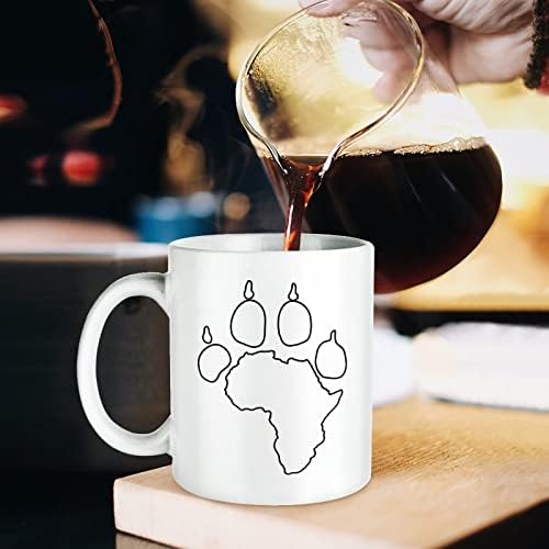 האריה כפת הדפסת הדפסת ספל קפה כוס קרמיקה תה כוס מצחיק מתנה עם לוגו עיצוב עבור משרד בית נשים גברים-11 עוז לבן