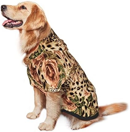 קפוצ'ון גדול של כלבים עם סוודר בגדי חיות מחמד עם פרחי פרחים 3D עם מעיל תלבושת חתולים רכה מעיל קטן