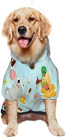 קפוצ'ון גדול של כלבים חמוד-חיות-חיות סוודר בגדי חיות מחמד עם מעיל תלבושת חתולים רכים כובע קטן