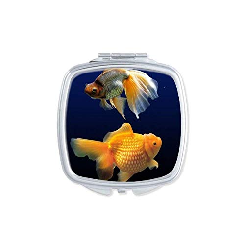 אוקיינוס דגי מדע טבע תמונה מראה נייד קומפקטי כיס איפור כפול צדדי זכוכית