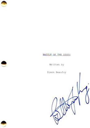 בילי ז'אן קינג חתום על חתימה - תסריט הסרטים המלא של קרב המינים - בובי ריגס, אמה סטון, סטיב קארל, ביל פולמן, אליזבת