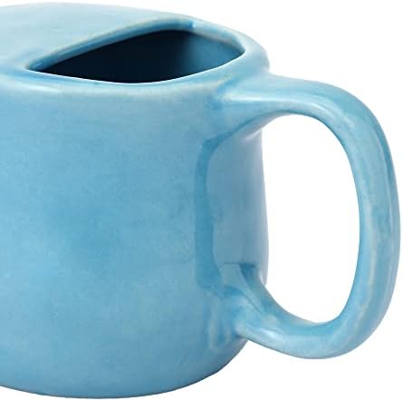 HealthGoodsin Ceramic Neti POT, הוכחת שפיכה עם 5 SACHET NETI SALT - צבע כחול שמיים, מחזיק 250 מל