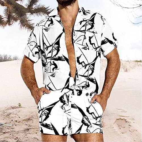 חליפות חולצה הוואי של Xiloccer Hawaiian 2021 תלבושת קיץ גברים מגברים גברים מזדמנים לגברים, חליפות חוף לחוף
