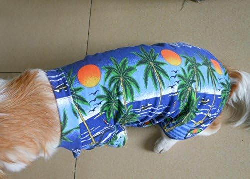 טנגפן הוואי חוף קוקוס עץ הדפסת כלב חולצה קיץ מחנה חולצה בגדים