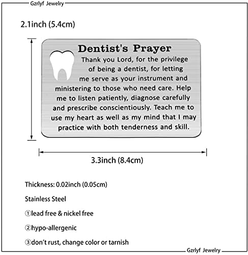 רופא שיניים מתנה כרטיס רופא שיניים של תפילת ארנק כרטיס שיניים מתנות לרופא שיניים שיניים עוזר שיניים סיום מתנות