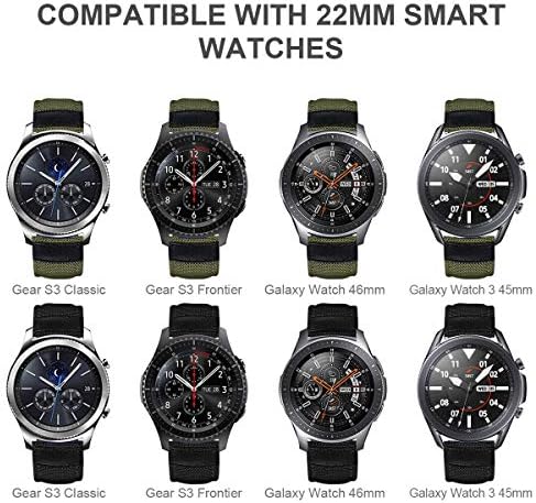 Maxjoy עבור Galaxy Watch 46 ממ להקות, Galaxy Watch 3 45 ממ להקות, Gear S3 להקות Frontier, גברים ניילון 22 ממ שחרור