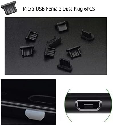 30 יח '6 סוגים תקעים של כיסוי אבק נגד אבק, פקק אבק מסוג USB מסוג C, מגן יציאת כובע USB רך סיליקון, כובע מגן