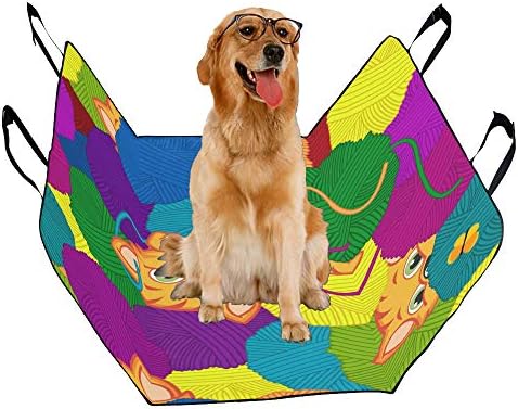 מותאם אישית קריקטורה יד נמשך עיצוב סגנון הדפסת רכב מושב מכסה לכלבים עמיד למים החלקה עמיד רך לחיות מחמד רכב