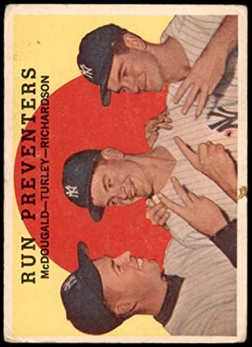 1959 Topps 237 Run Runners Gil McDougald/Bob Turley/Bobby Richardson New York Yankees Fair Yankees