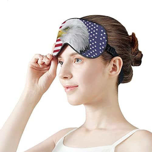 דגל אמריקאי מסכת עיניים נשר קירח עם רצועה מתכווננת לגברים ונשים לילה נתיב שינה