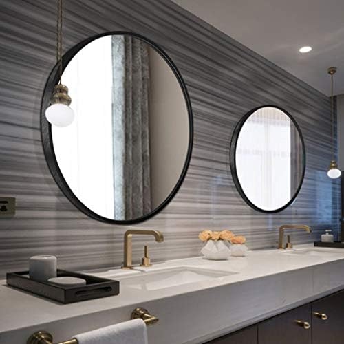 קיר עגול מראה, מתכת מסגרת מעגל מראה למקלחת, אמבטיה או סלון/80 סמ