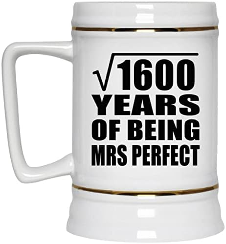 תכנן שורש ריבועי 40 שנה לשורש של 1600 שנה של גברת מושלם, 22oz בירה ספל קרמיקה קרמיקה ספל עם ידית למקפיא, מתנות ליום