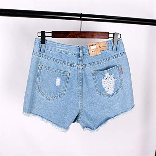נשים שאקומיות מתפרקות ג'ינס ג'ין מכנסיים קצרים חוף קיץ מזדמן נוח נוח אמצע עלייה קרועה מכנסי ג'ינס במצוקה מכנסיים