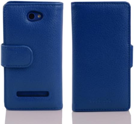 Cadorabo Book Case תואם ל- HTC 8s בכחול נייבי - עם פונקציית מעמד וחריץ קלפים עשוי עור דמוי דמוי מובנה - ארנק כיסוי כיסוי