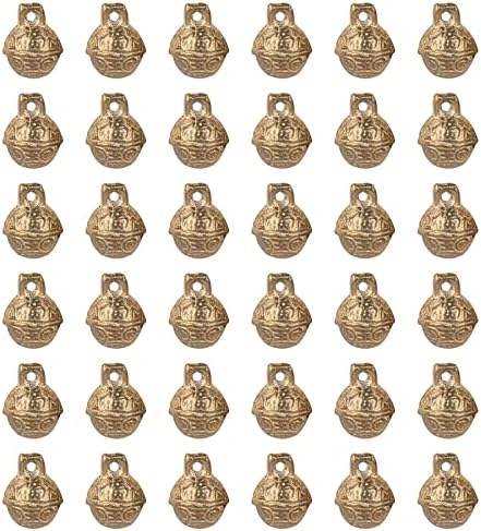 אזור Azure, חבילה של 30 פליז וינטג 'ג'ינגל פעמון קסמי תליונים בפעמונים לפעמון חיית מחמד צווארון כלב DIY מלאכת זהב