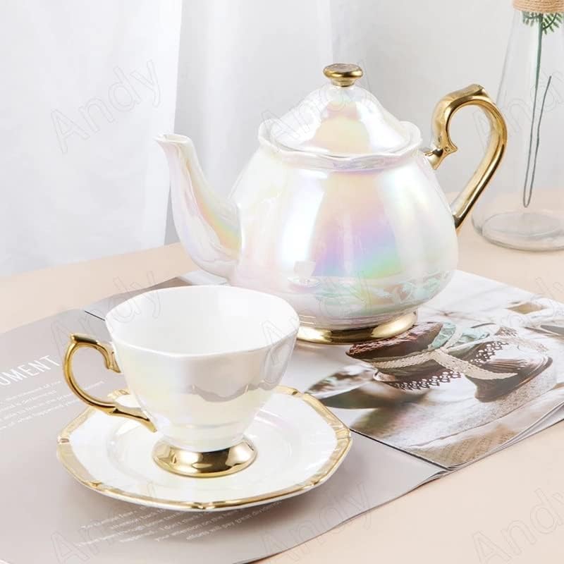 כוס קפה קרמיקה קרמיקה של Lkyboa כוס תה של מכה מוזהב כוס תה ותפאורה של שולחן קפה יצירתי סטים כוס תה קישוט הביתה