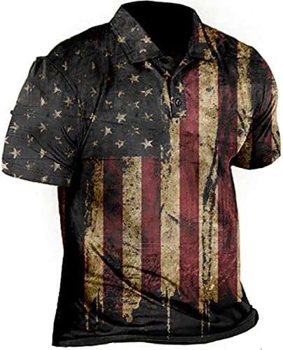 קיץ גברים של חולצות גברים של פטריוטי ביצועים עצמאות יום אמריקאי דגל קלאסי בכושר חולצה ריצה חולצות