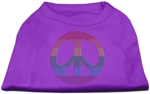 מוצרי חיות מחמד של מיראז 'ריינסטון קשת חולצת חיות מחמד של סימן שלום, גדולה, סגולה