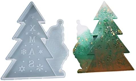 Yayiya GMU66H DIY Crystal Epoxy עובש חג המולד עץ חג המולד סנטה רשימת קישוט סיליקון עובש