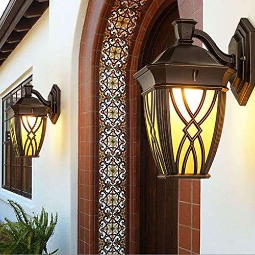 Zjhyxyh חיצוני קיר מנורת נורדימיסטי מינימליסטי אטום למים חיצוני קיר מעבר מרפסת מסדרון חצר מנורה נוף נוף סגנון אירופי