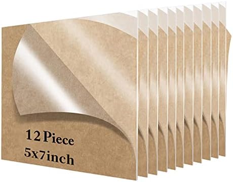12 חתיכות 5 x 7 אינץ 'סדינים אקריליים ברורים שלטי אקריליים ריקים, גיליון אקרילי עבה 1/8 אינץ