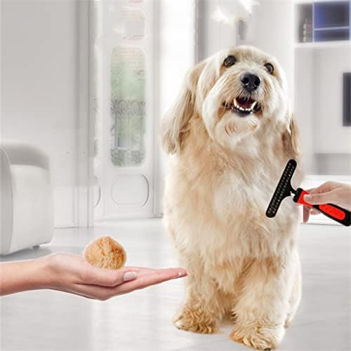 ארוך שן פרווה כלב מגרפה אנטי להחליק גומי ידית חיות מחמד טיפוח מגרפה מעיל גשם כלי כבד וחובה פלדה מסרק