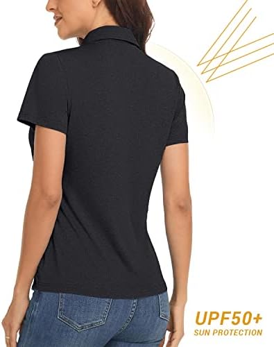 חולצת פולו של אורמוס נשים חולצת טריקו שרוול קצר חולצות פולו מזדמנים לנשים חולצות ספורט אתלטיות 4 כפתורים