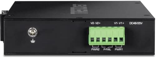 Trendnet 5-Port 5-Port Gigabit POE+ מתג, טווח טמפרטורה רחב -20 °-65 ° C, מתג DIN-Rail, 50-55V DC, 4 x gigabit
